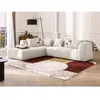 VENTE-UNIQUE Grand canapé d'angle gauche en velours côtelé beige NAEMIA