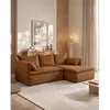 VENTE-UNIQUE Canapé d'angle droit convertible en velours côtelé terracotta TEODORA