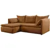 VENTE-UNIQUE Canapé d'angle gauche convertible en velours côtelé terracotta TEODORA