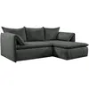 VENTE-UNIQUE Canapé d'angle droit convertible en velours côtelé gris anthracite TEODORA