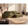 Vente-Unique Canapé d'angle droit convertible en velours côtelé kaki AMELIA