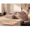 Vente-Unique Canapé d'angle gauche convertible en velours côtelé rose poudré AMELIA