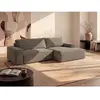 Vente-Unique Canapé d'angle droit convertible en velours côtelé taupe AMELIA