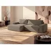 Vente-Unique Canapé d'angle gauche convertible en velours côtelé taupe AMELIA