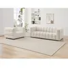 Pascal Morabito Canapé 3 places et fauteuil en tissu bouclette blanc ivoire LERICI de