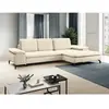 Vente-Unique Canapé d'angle droit convertible en tissu texturé beige ARCHIBALD