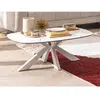 Vente-Unique Table basse en verre trempé, céramique et métal - Effet marbre blanc - DERIYA de Maison Céphy