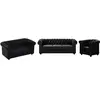 Vente-Unique Canapés 3 places, 2 places et fauteuil en simili noir CHESTERFIELD