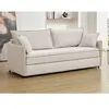Vente-unique Canapé 3 places convertible en tissu beige avec assise à mémoire de forme SERABA