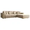 Vente-Unique Canapé d'angle convertible et réversible en tissu beige MELTANA