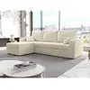 VENTE-UNIQUE Canapé d'angle convertible et réversible en velours côtelé beige ONABIA