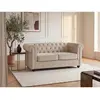 VENTE-UNIQUE Canapé 2 places en velours beige CHESTERFIELD