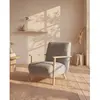 Vente-unique Fauteuil en tissu gris et bois JULOMO