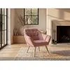 Vente-unique Fauteuil en tissu rose chiné CASERTA