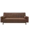 Canapé convertible clic-clac en microfibre marron vintage ELEANOR II