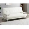 VENTE-UNIQUE Canapé convertible clic-clac en simili blanc MAXIME II