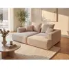 VENTE-UNIQUE Canapé 3 places confort assise profonde en velours côtelé beige PINETA