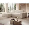 Vente-Unique Canapé d'angle gauche convertible en velours côtelé grosses côtes beige AMELIA