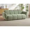 Vente-unique Canapé 3 places en tissu vert effet matelassé JULORI