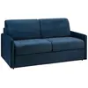 VENTE-UNIQUE Canapé convertible velours 3 places bleu nuit