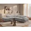 Vente-Unique Canapé d'angle gauche convertible en tissu texturé gris SURDELI