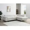 Vente-unique Canapé d'angle droit convertible en velours côtelé beige NURAZIO