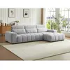 Vente-Unique Canapé d'angle droit en tissu texturé gris LOPONZA