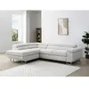 Vente-unique Canapé d'angle gauche convertible en velours côtelé beige NURAZIO