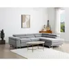 Vente-unique Canapé d'angle droit convertible en tissu texturé gris NURAZIO
