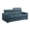 VENTE-UNIQUE Canapé 3 Places Convertible Express En Tissu Bleu - Couch...