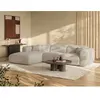 Vente-unique.com Canapé d'angle polyester 5 places beige