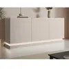 Vente-unique.com Buffet 3 portes avec LEDs en MDF - Beige et effet mar...