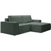 Vente-unique.com Canapé d'angle velours 3 places vert sapin