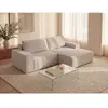 Petit canapé dangle droit convertible en velours côtelé beige AMELIA