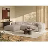 Vente-unique.com Canapé d'angle velours 5 places beige
