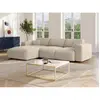 VENTE-UNIQUE Canapé d'angle polyester 5 places beige