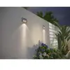 Lot de 2 appliques solaires en acier inoxydable 20 lumens - l. 10 x h....