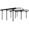 Vente-Unique Carport pergola double autoportant en aluminium - 2 voitures - 30 m² - Gris anthracite - BARESA