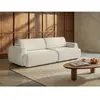 Canapé 4 places convertible en tissu texturé beige MONELIA