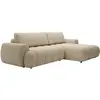 Canapé d'angle droit convertible en tissu beige fridora