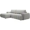Canapé d'angle gauche convertible en tissu gris clair FRIDORA