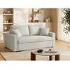 Canapé 3 places convertible en tissu beige INIZOR