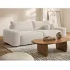 Canapé 4 places convertible en tissu texturé crème DAVISO