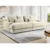 Canapé fixe velours 4 places beige