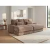 Canap © fixe velours 3 places taupe