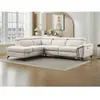 Canapé d'angle gauche relax électrique en tissu chiné beige CADILO