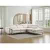 Canapé d'angle droit relax électrique en tissu chiné beige CADILO