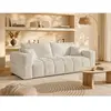 Vente-Unique Canapé convertible polyester 4 places blanc cassé