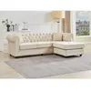 Canapé d'angle chesterfield réversible en velours beige TOLEDO