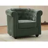Fauteuil en tissu vert CHESTERFIELD